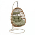 Hängesessel 105 x 105 x 195 cm Rattan Grün mit Metallgestell für Innen- und Aussenbereiche