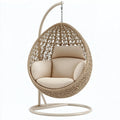 Hängesessel 105 x 105 x 195 cm aus Polyrattan in Beige mit Stahlgestell