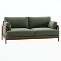 2-Sitzer Sofa 160 cm Stoff Olivgrün Holzgestell skandinavisch