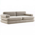 2-Sitzer Sofa 230 cm Stoff Beige mit gepolsterter Sitzfläche