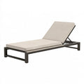 Sonnenliege 200 x 70 cm mit Metallgestell in Beige und Schwarz verstellbar