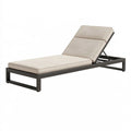 Gartenliege 200 x 70 cm mit Metallgestell in Beige und Schwarz verstellbar