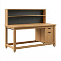 Werkbank 120 x 60 x 145 cm aus Holz mit Lochwand und Schubladen