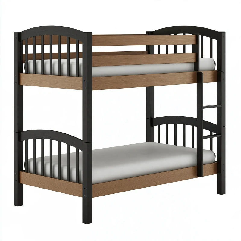 Etagenbett 198 x 105 x 150 cm Holz Schwarz/Braun klassisch mit Leiter