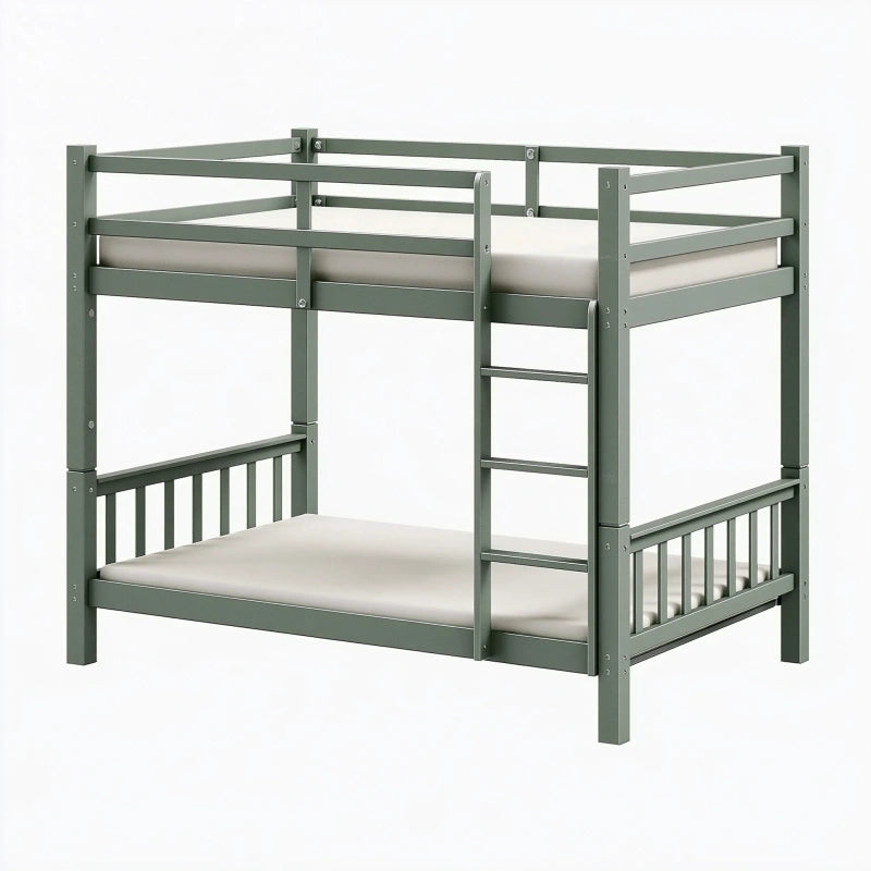 Etagenbett 209 x 99 x 170 cm aus Metall graugrün mit Leiter